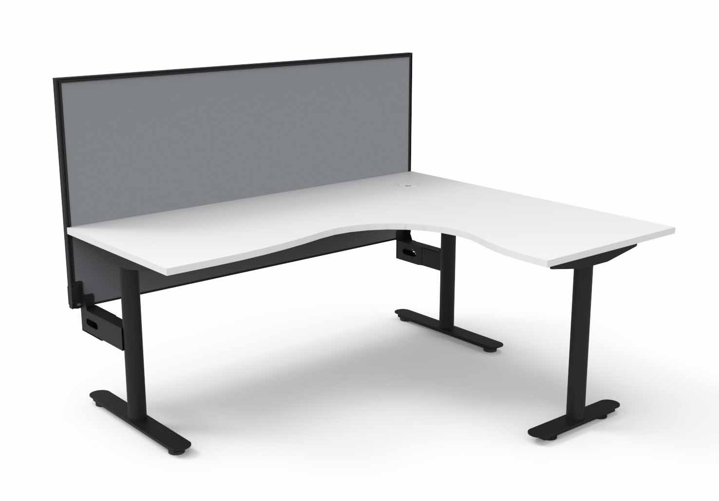 Halo Static Corner Workstation - With Screen